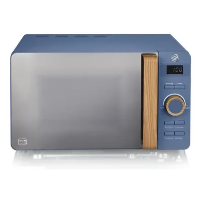 Swan 20L Nordic Digital Microwave Countertop 800W Freestanding Matt Finish Soft Touch - Blue