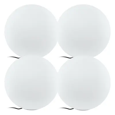 4 PACK IP65 Outdoor Garden Ball Light White Plastic 1x 40W E27 500mm Globe