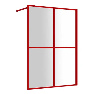 vidaXL Walk-in Shower Wall Bath Screen Shower Screen with Clear ESG Glass Red