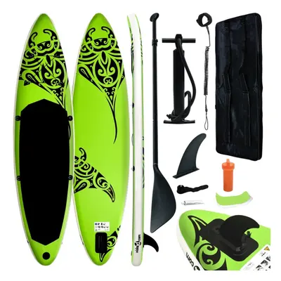 vidaXL Inflatable Stand Up Paddleboard Set 320x76x15 cm Green