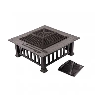 Oypla Firepit Table Brazier Outdoor Garden Patio Heater BBQ Barbecue Grill with Cover