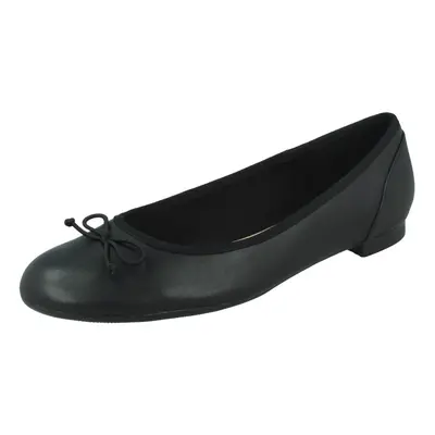 (Black Leather, UK 5) Ladies Clarks Ballerina Style Flats Couture Bloom