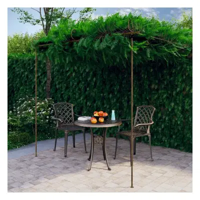 vidaXL Garden Rose Arch Antique Brown 3x3x2.5 m Iron Patio Arch Arbour Pergola