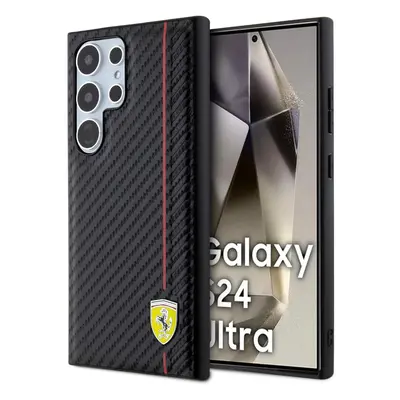 Ferrari Carbon Printed Line Hardcase for Samsung Galaxy S24Ultra Black