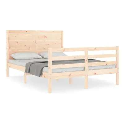 (natural, x cm) vidaXL Bed Frame Bed Base Platform Bed with Headboard Small Single Solid Wood