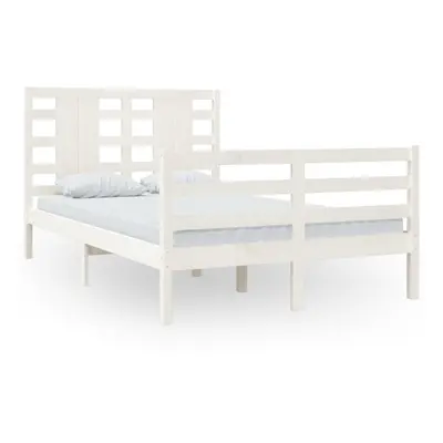 (white, x cm) vidaXL Bed Frame Bed Base Bedstead Bedroom Mattress Foundation Solid Wood Pine