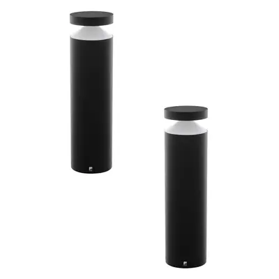 2 PACK IP44 Outdoor Pedestal Light Black Cast Aluminium 11W LED Post