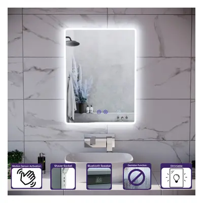 Nes Home Touch Sensor Bathroom LED Mirror Bluetooth With Clock x 700mm