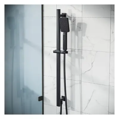 Temel Rectangular Slider Rail & Handset Kit Black Matte