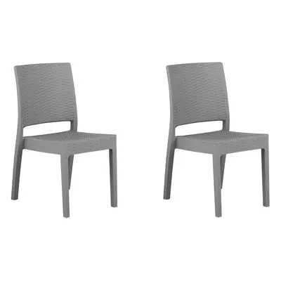 Set of Garden Chairs FOSSANO Synthetic Material Light Grey