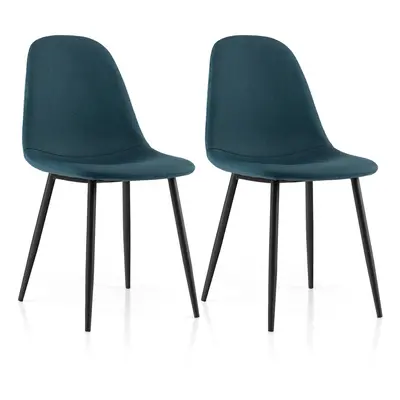 2pcs Upholstered Chairs Modern Dining Room Chair W/ Metal Legs