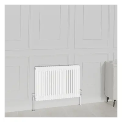 (600x1010mm-2 Column, White) NRG Traditional Radiator Horizontal Vertical Cast Iron Style Double