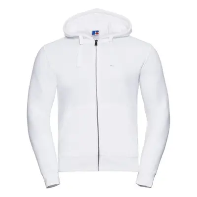 (L, White) Russell Mens Authentic Full Zip Hooded Sweatshirt / Hoodie