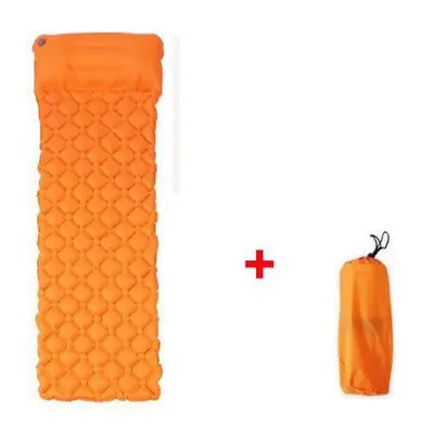 (Orange) Waterproof Camping Mat Inflatable Mattress with Pillow in Tent for Travel Camping