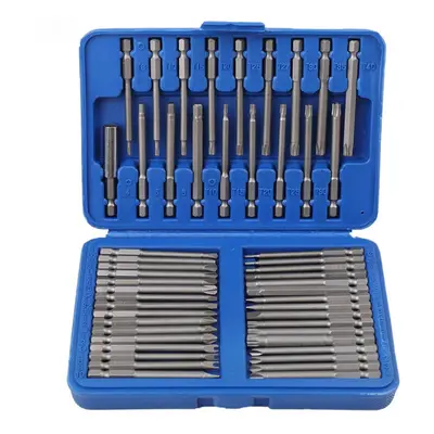 Hi-Spec 50Pcs 75mm Long Reach Bit Set Cr-V Quick Release Screwdriver Bits Torx Star Hex Pozi Phi