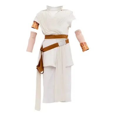 (3-4 Years, White) Star Wars Girls Deluxe Rey Suede Costume