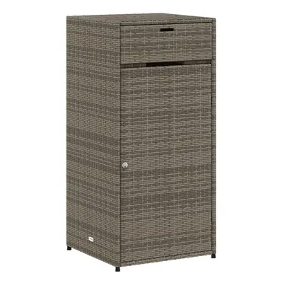 vidaXL Garden Storage Cabinet Outdoor Storage Box Cupboard Grey Poly Rattan