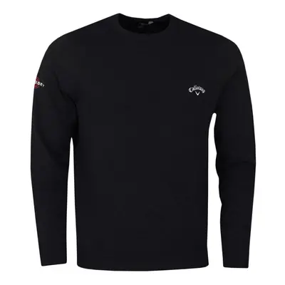 (2XL, True Black) Callaway Golf Mens Odyssey Signature Tour Logo Knit Crew Neck Golf Sweater