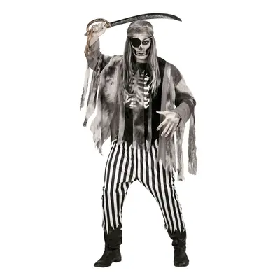 (XL) Men's ghost skeleton pirate costume