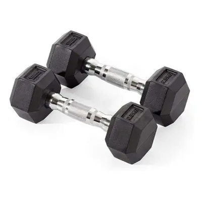 York Fitness Rubber Hex Home Gym Free Weights Dumbbell Equipment Set, 7.5 Kg