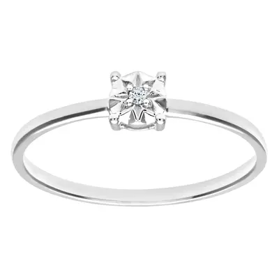 (K) Jewelco London 9ct White Gold Solitare Diamond Ring