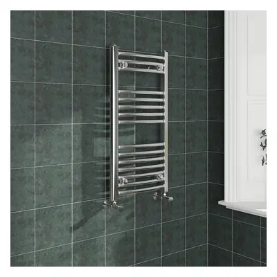 (800x400mm, Chrome) NRG Curved Central Heating Towel Rail Bathroom Heated Rad Radiators Ladder W