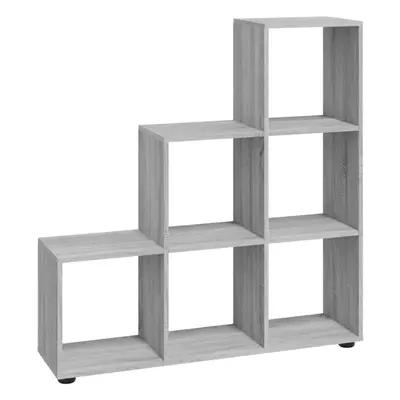 (Grey sonoma, x x cm(L x W x H)) vidaXL Staircase Bookcase Book Shelf Storage Rack Bookshelf Eng