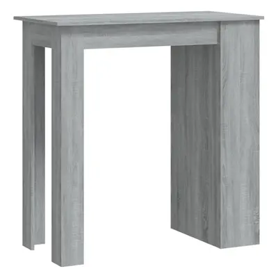 (grey sonoma) vidaXL Bar Table with Storage Rack Bar High Table Pub Table Engineered Wood