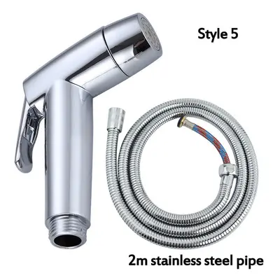 (style5) Multifunctional Toilet Companion Flushing Spray Press-free Pressurized Handheld Bidet W