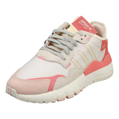 (8) adidas Nite Jogger Womens Fashion Trainers in White Pink