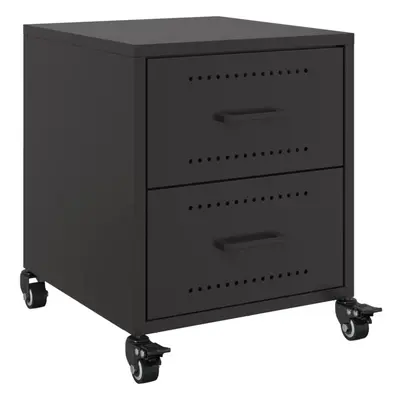 vidaXL Bedside Cabinet Bedroom Nightstand Bed Table Bed Cabinet Black Steel