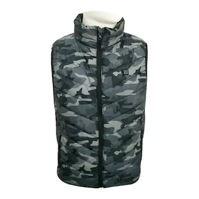 (Camouflage, 4XL) Electric Heated Vest Waistcoat Cloth Jacket USB Thermal Warm Winter Body Warme