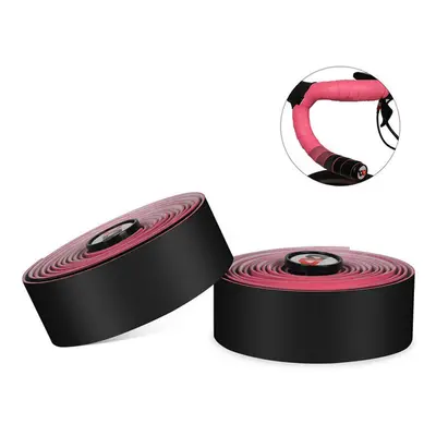 (Pink) 2PCS Multifunctional Bicycle Handlebar Tape EVA Belt With Bar Plugs Anti-slip Soft MTB Ro