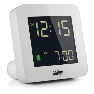 Braun Digital Alarm Clock with Snooze, LCD Display, White, BC09W