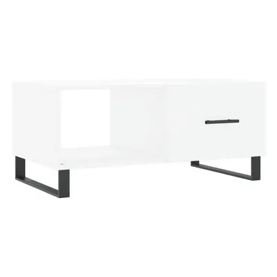 (white) vidaXL Coffee Table Side Table Sofa End Table High Gloss White Engineered Wood