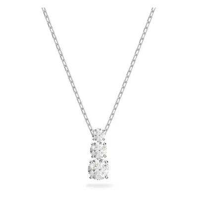 Swarovski Attract Trilogy pendant, Round, White, Rhodium plated