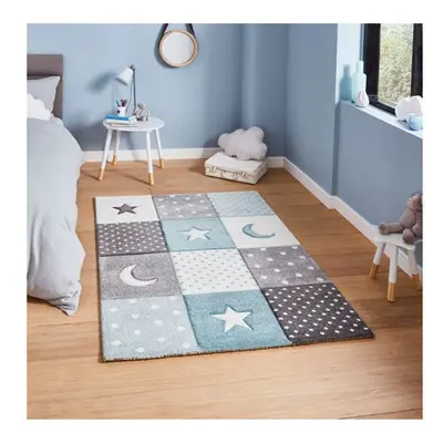 Moon + Stars Kids Rug - Blue - 120cm x 170cm