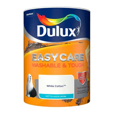 Dulux Easycare Washable & Tough Matt Emulsion Paint, White Cotton, Litre