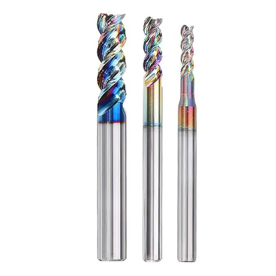 () 3-10mm DLC Colorful End Mill For Aircraft Aluminum Upgrade Milling Cutter CNC Machine Tool