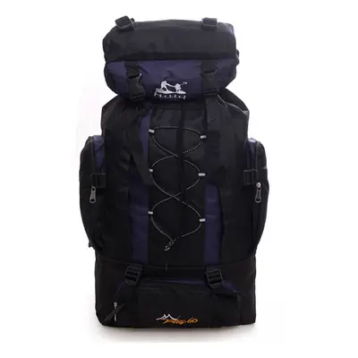 (Dark blue) 60L Nylon Backpack Waterproof Sports Travel Hiking Climbing Shoulder Bag Unisex Ruck