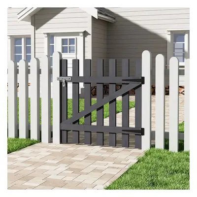 (90*90cm) Grey Flower Garden Vegetable Garden Wood Fence Gate Backyard Pedestrian Gate with Latc