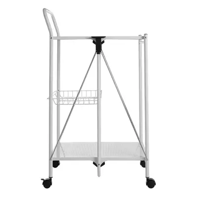 Premier Housewares White Rectangular Folding Kitchen Trolley