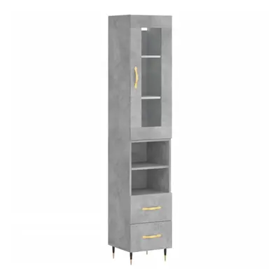 (concrete grey, drawers shelves) vidaXL Highboard Sideboard Tall Storage Cabinet Side Cabinet En