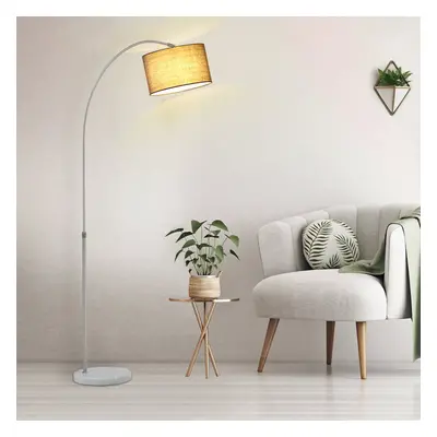 (Grey) Modern Arc Floor Lamp Reading Light with Adjustable Stand