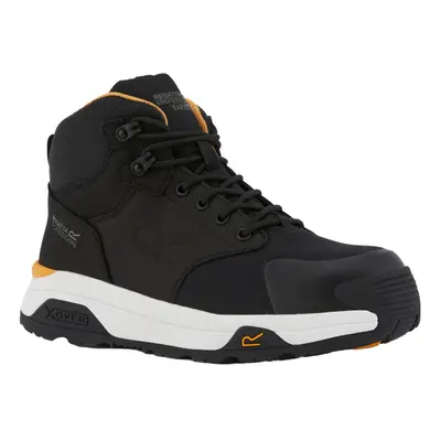 (6 UK, Black/White) Regatta Mens Metafort Nubuck Safety Boots