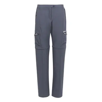 (16 UK R, Seal Grey) Regatta Womens/Ladies Travel Light Packaway Trousers