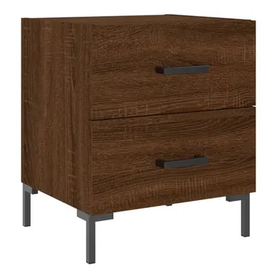 (brown oak, pcs) vidaXL Bedside Cabinet Bed Table Nightstand Concrete Grey Engineered Wood