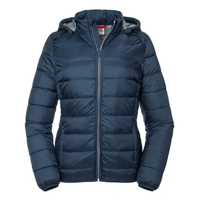 (XS, French Navy) Russell Womens/Ladies Hooded Nano Padded Jacket