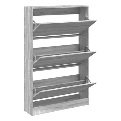 (grey sonoma, x x 125.5 cm) vidaXL Shoe Cabinet with Flip-Drawers Shoe Storage Shelf Shoe Rack C