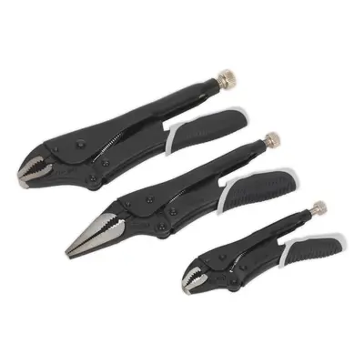 Sealey Ak6863B Locking Pliers Set 3Pc Quick Release Black Series